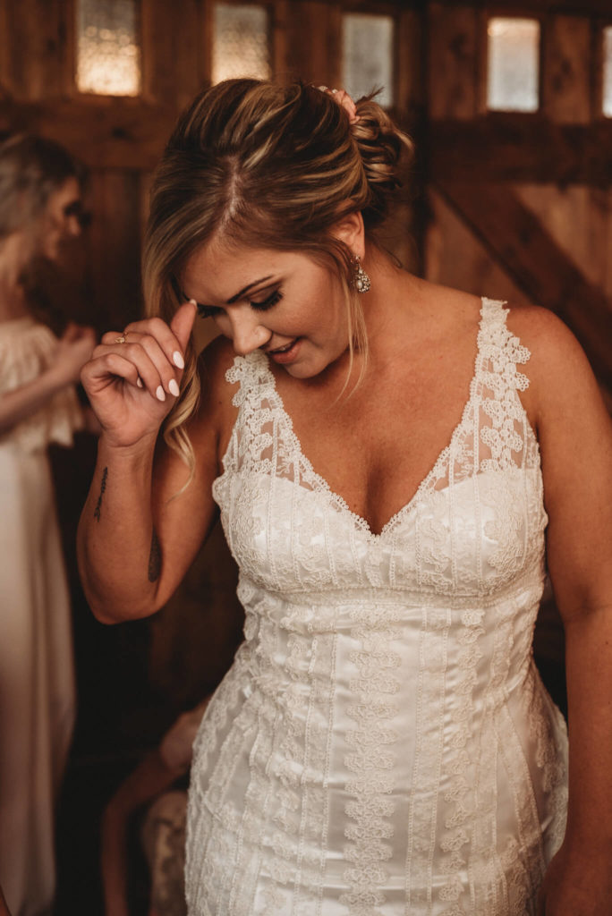 bride getting ready at century farms