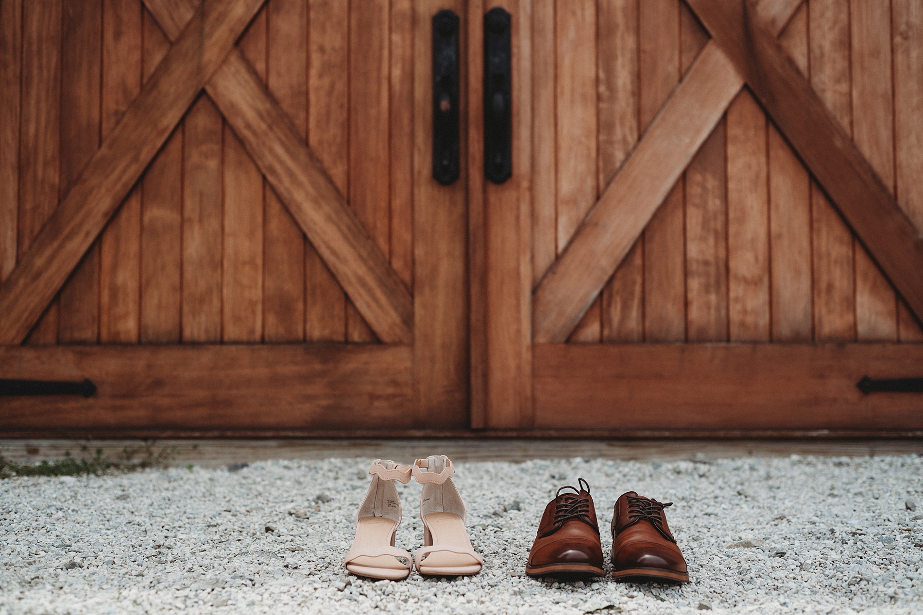 wedding shoes outside century farms wedding venue in Ohio  one of The Top 14 Barn Wedding Venues in Ohio
