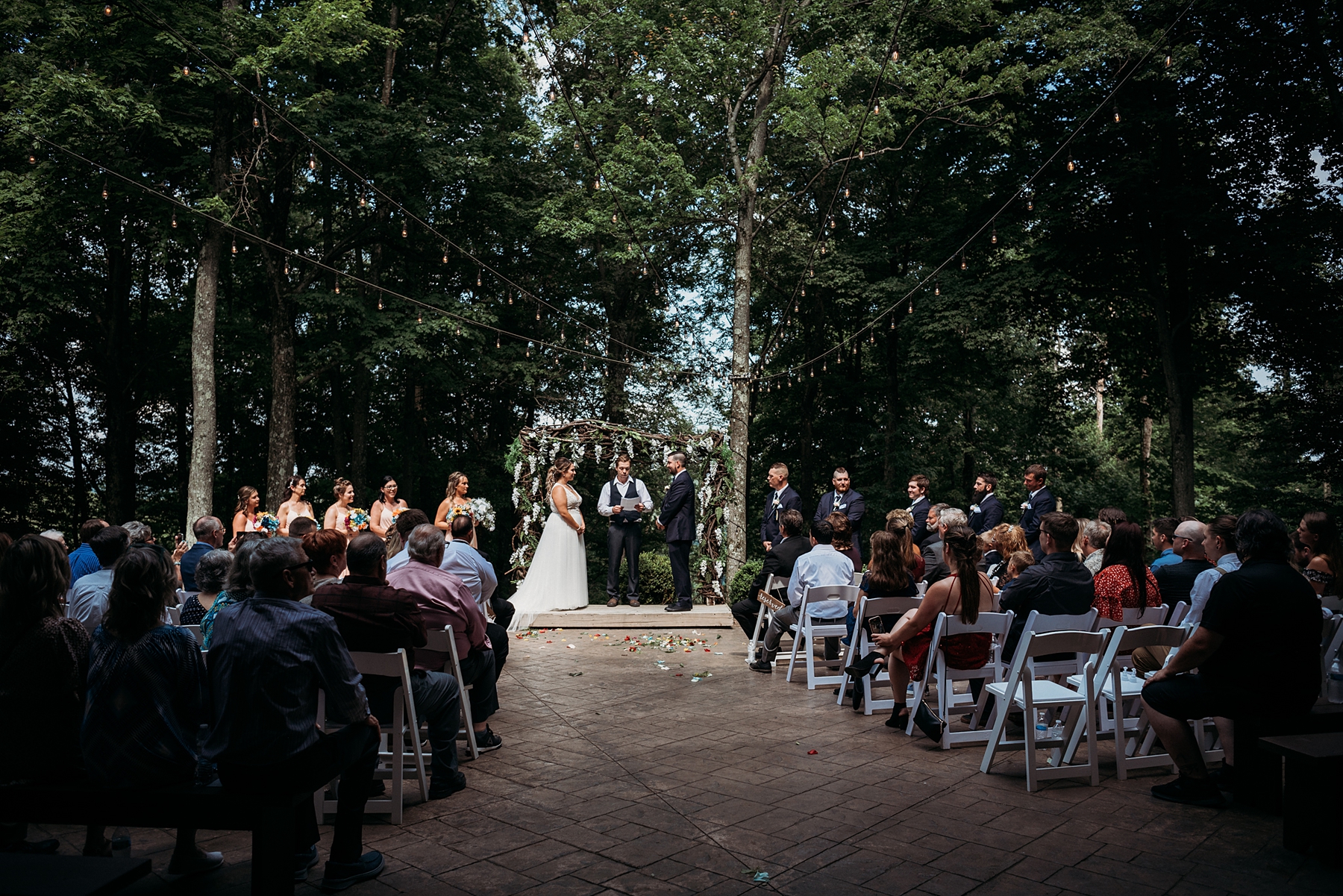 outdoor Summer Wedding ceremony at The Grand Barn at the Mohicans